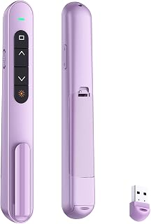 QUI Presentation Clicker with Volume Control, 2.4GHz USB Wireless Presenter Remote, PowerPoint Clicker Slide Advancer Compatible with Mac, Windows, Google Slides, Keynote