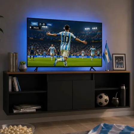 Rack Tv Flotante O De Apoyo Melamina Negro Para&iacute;so Koa Home