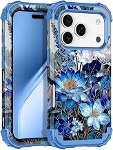 Rancase for iPhone 17 Pro Max Case,Three Layer Heavy Duty Shockproof Protection Hard Plastic Bumper +Soft Silicone Rubber Protective Case for Apple iPhone 17 Pro Max 6.9 inch,Glow in The Dark-Deep