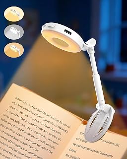 Reading Lights for Books in Bed: 18 LED Rechargeable Clip-on Book Light with Timer Memory, Eye Care 3-Color Stepless Dimming Compact Portable for Travel, Crafting, Knitting, Book Lovers Gifts