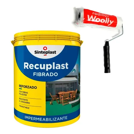 Recuplast Fibrado Techo Membrana Liquida 20 K + Rodillo 22cm