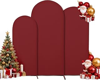 Red 7.2 6.6 6 ft Arch Backdrop Cover Arch Covers Arch Backdrop Cover | Spandex For Christmas New Year Valentine's Day Wedding Ceremony Birthday Party Reusable for Balloon Arches (cover only)