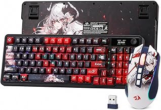 Redragon Anime Keyboard & Mouse Combo, K719 PRO KB + M612AK 8000 DPI Mice | Multi-Function Control Knob, LED Screen & Knob, 0-Delay Tri-Mode, 95 keys Creamy Cushioned Typing, 9 Button Macro Combos