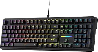 Redragon K745 Wired 108-Key Gasket RGB Gaming Keyboard, 4 Extra Hotkeys | Dedicated Shortcut Keys for Mute, Calc & Desktop, Cushioned 5-Layer Dampening for Creamy Thocky Sound, Programmable Software