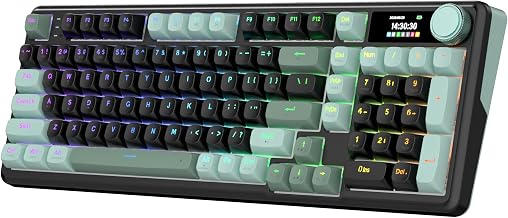 Redragon K768 PRO Wireless 98-Key Gasket Gaming Keyboard, TFT Screen & Knob