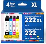 Remanufactured for 222 Ink Cartridge for 222XL Combo Pack for Epson XP-5200
