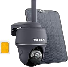 REOLINK 4K Solar Security Cameras Wireless Outdoor, 4G LTE Cellular Camera | Smart Auto Tracking & Pan Tilt without Blind Spots, Spotlight Color Night Vision, Local/Optional Cloud Storage, No WiFi, Grey