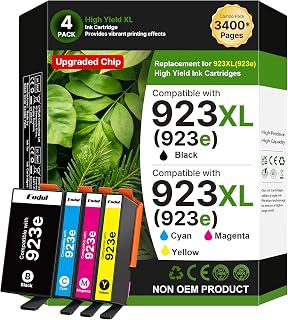 Replacement for HP 923XL Ink Cartridges Combo Pack Black and Color, 4 Pack