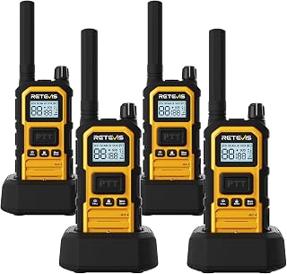 Retevis RB48 Plus GMRS Walkie Talkies Long Range for Industrial (4 Pack) | Heavy Duty Two Way Radios, IP67 Waterproof&Dustproof&Shockproof,Connect Repeater,17-Hr Long Battery Life,SOS, Weather Alert
