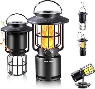 RETEYUNG Outdoor Bluetooth Speakers Waterproof with Atmosphere Light,Gifts for Men Women Dads,10W Wireless Portable LED Flame Speaker for Camp/Patio/Pool/Yard/Home Decor(2 Pcs)