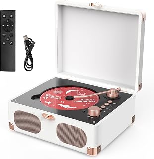 RetroAudio CD Player with Speakers Retro Portable CD Players for Home Music Player with Remote Control,V5.4 Bluetooth in&Out Desktop Suitcase CD Player with AUX in, Headphone Jack,USB Playback，Blue