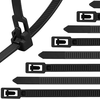 Reusable Zip Ties 6 Inch, 100pcs Black Zip Ties Heavy Duty Outdoor 50lb Small Cable Ties, Releasable Plastic Tie Wraps Small, Wire Ties Removable for Cord Management