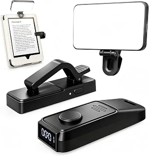 RF Remote Control Page Turner with Book Light and Reading Time Tracker for Kindle, iPad, and Android. Clicker Page Turner for Kindle with Protective Case-Compatible Design(K3-Green)