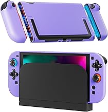 RHOTALL [Upgraded Version Can Easily Dock] Purple Dockable Case for Nintendo Switch 2 2025, Protective Hard PC Shell, Slim Cute Controller Cover with Detachable joycon Compatible with Switch 2