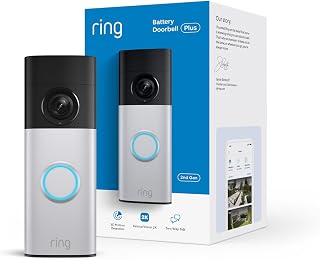 Ring Battery Doorbell 2K Plus (newest model), Retinal 2K with wide-angle video, up to 6x Enhanced Zoom, Night Vision, and Quick Release Battery Pack, Nickel Silver