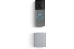 Ring Battery Doorbell (newest model), Speckled Gray with Indoor Cam, White