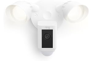 Ring Floodlight Cam Wired Plus, Outdoor home or business security with motion-activated 1080p HD video and floodlights, White