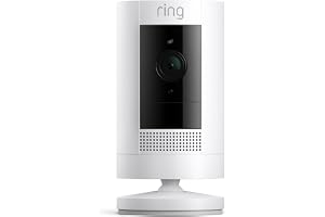 Ring Outdoor Cam (Stick Up Cam), Weather-resistant home or business security camera, outdoor ready, Live View, Color Night Vision, Two-Way Talk, motion alerts, Works with Alexa, White