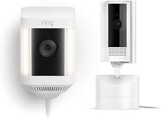Ring Pan-Tilt Indoor Cam, White with Ring Pet Tag