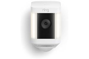 Ring Spotlight Cam Plus, Battery, Home or business security with HD video, Two-Way Talk, Color Night Vision, and Security Siren, White