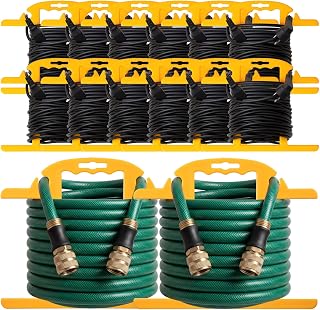 Ripeng 12 Pcs Heavy Duty Extension Cord and Hose Reel with Carrying Handle, Durable ABS H-shape Design Fits 100ft Cord Cable or Water Hose, 50ft Soaker Tube Management (Yellow)