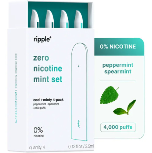 Ripple Zero Nicotine Mint 4-Pack Diffusers Minty Flavor