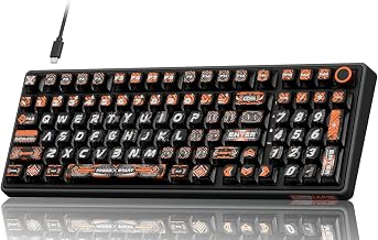 RK ROYAL KLUDGE R98 Pro Wired Mechanical Keyboard, RGB PC Gaming Keyboard with Number Pad and Volume Knob, dye Sublimation DSA Profile Pudding Keycaps, for Win/MAC, Hot Swappable Tactile Beige Switch