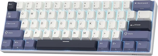 RK ROYAL KLUDGE RK61 Wireless 60% Mechanical Keyboard, Mini Portable Size | 61 Keys Triple Mode BT5.0/2.4G/USB-C Compact Gaming Keyboard, PBT Keycaps, Pro Software, Hot Swappable Custom Switches
