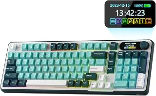 RK ROYAL KLUDGE S98 Mechanical Keyboard w/Smart Display & Knob, 96% RGB Wireless Gaming Keyboard BT/2.4G/USB-C, Hot Swappable Custom Keyboards, Software Support, Silent Computer Gaming Keyboard