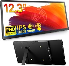 ROADOM 12.3" Mini Touchscreen Monitor, 1920x720 Stretched Bar USB-C HDMI