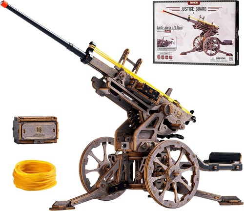 ROKR 3D Wooden Puzzle Model Adults DIY Model Kit  Anti-aircraft Gun 3D Puzzle