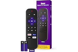 Roku TV Remote Control (Official Manufacturer Product) - Simple Setup, & Pre-Set App Shortcuts - Replacement Remote Compatible with RokuTV Models ONLY (Not Roku Players)