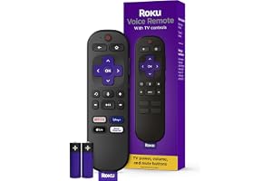 Roku Voice Remote | Replacement TV Remote Control with Voice Control, Simple Setup, & Pre-Set App Shortcuts - Compatible with Roku TV, Players, & Audio Devices | Voice Remote
