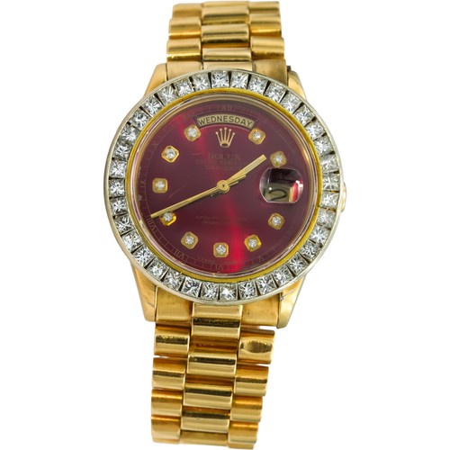 ROLEX President 18k Gold Day-Date 36 Diamond Bezel & Dial Watch 5.0CT Ref. 18038