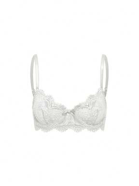 ROMWE Goth Floral Lace Underwire Triangle Cup Bra 20% OFF