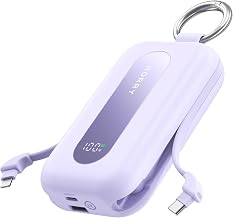 RORRY CharmGo Portable Charger 20000mAh 30W Power Bank 4 in 1 Battery Pack | Built-in Cables,Fast Charging,Keychain,Travel Essentials,Portable,for iPhone 17/16/15/14/13,for iPad Air/Pro,for AirPods