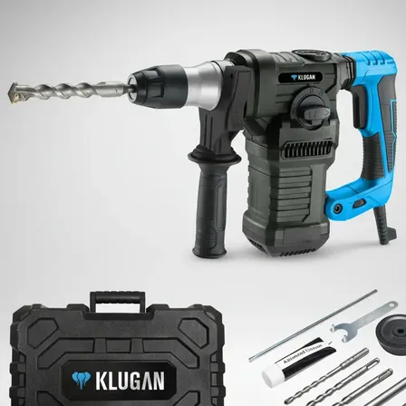 Rotomartillo Taladro Percutor 1500 W Klugan Sds Plus + Acc Negro 50 Hz/60 Hz
