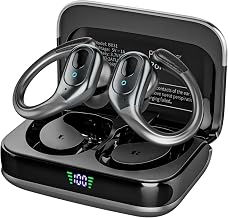 sajawass Wireless Earbuds, Sports Bluetooth Headphones, 75Hrs Playtime Ear Buds with LED Power Display, Noise Canceling Headset, IPX7 Waterproof Earphones for Workout/Running
