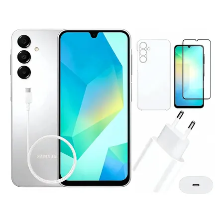 Samsung A16 Nfc 128gb 4gb Ram + Cargador + Funda + Vidrio Gris
