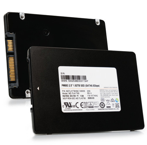 Samsung PM883 1.92TB MZ7LH1T9HMLT SATA 6Gb/s 1.3 DWPD 3D TLC 2.5" Enterprise SSD