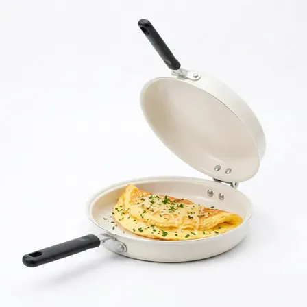Sart&eacute;n Doble Antiadherente Cuk By Gadnic 24cm Aluminio Cocci&oacute;n Uniforme Para Tortillas y Omelettes Beige