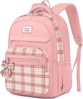School Backpack for Teen Girls: Cute Bookbags Middle High School College Casual Back Pack 15.6 inch Laptop Backpacks Vintage Bags Women Travel Daypacks Mochilas Escolares Pink