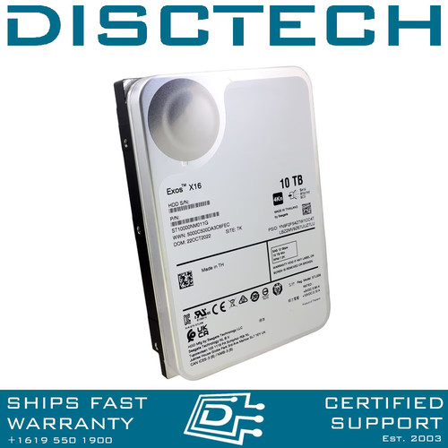 Seagate Exos X16 10TB 4Kn ISE SAS Hard Drive equiv ST10000NM008G ST10000NM0206