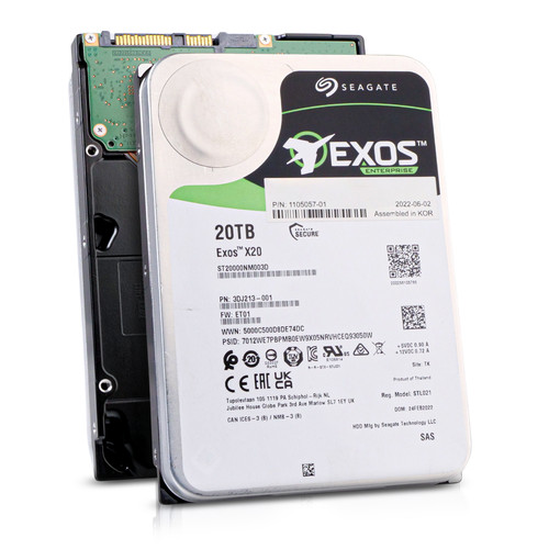 Seagate Exos X20 20TB ST20000NM003D 7.2K RPM SAS 12Gb/s 512e SED 3.5" HDD