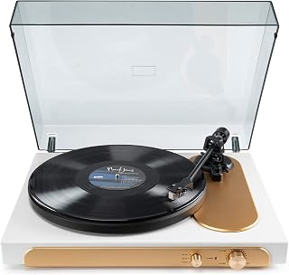 Seasonlife&reg; Record Player Turntable Wireless in & Output, High Fidelity Vinyl Player with Adjustable Counterweight & Anti-Skip, Built-in Phono Preamp, AT-3600L Cartridge for Music Lovers, 33/45 RPM