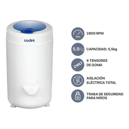 Secarropas Codini Advance Ad55 - 5.5kg Blanco