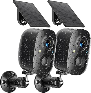 Security Cameras Wireless Outdoor 2K Solar Powered WiFi Cameras for Home Security,AI Motion Detection,Siren Alarm,Spotlight Color Night Vision,2-Way Audio,SD/Cloud Storage (2 Solar Cams)