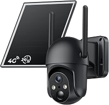 SEHMUA 4G LTE Cellular 24/7 Recording Security Camera Wireless Outdoor, Off Grid Security Cam No Wi-Fi, 2K Color Night Vision, 360&deg; View, PIR Motion Sensor, Two-Way Talk, Built-in eSIM Card