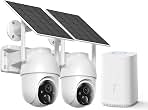 SEHMUA-4MP Solar Security Cameras Wireless Outdoor, No Subscription Required, 360&deg; Full Panoramic View, Color Night Vision, 5G & 2.4G Compatible, Local Storage, Phone Control for Home Security System
