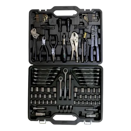 Set 123 Herramientas Virel Kit Llave Tubo Acero Cromo Vanadio Auto Cami&oacute;n Gris